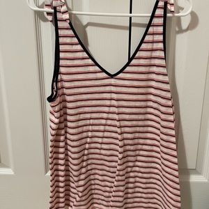 Striped tie tank top